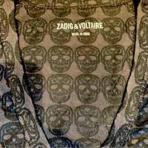 Zadig and Voltaire black skull print shirt M